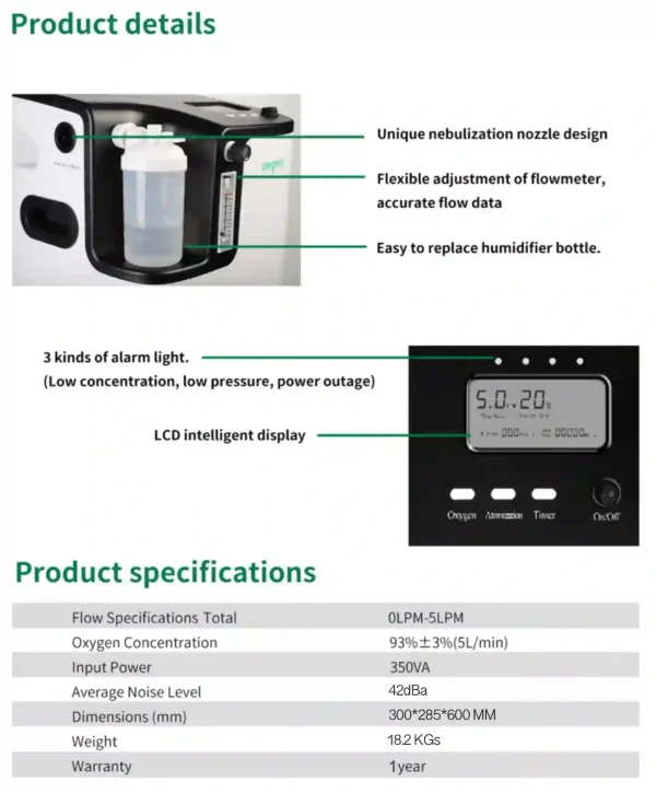 Owgels Oxygen Concentrator 5L - Image 2