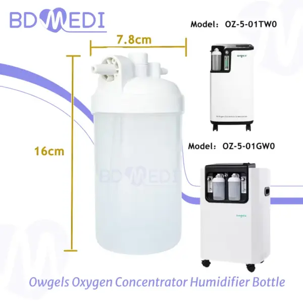 Owgels Oxygen Concentrator Humidifier Bottle | Standard for 5L & 10L Models